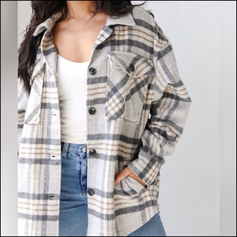 SOLD✔️2/18: NWOT Zara Plaid Overshirt, Size Large - Picture 2 of 15